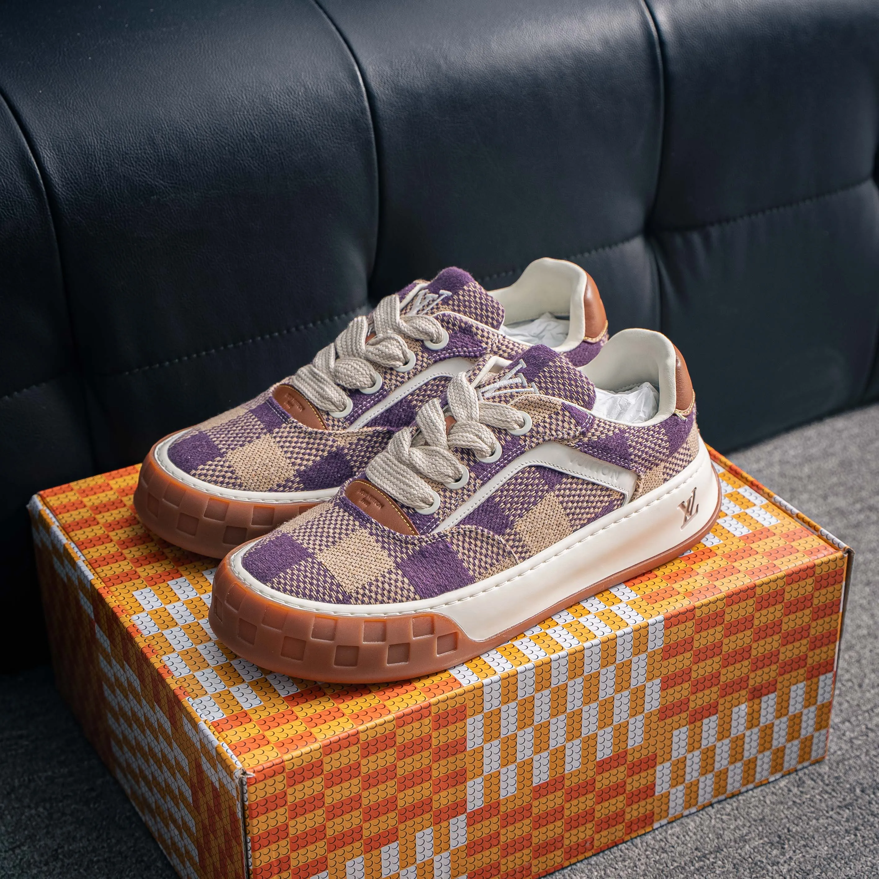 # Premium -- LOUIS VUITTON Tilted Series｜2026 LV Tilted Low Sneakers Series Low-Top Retro Skate Shoes Men Shoes｜